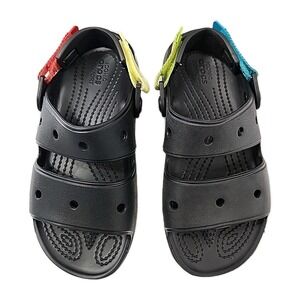 Crocs Classic All Terrain Sandal Black Multi  Kids J3 Hook/Loop Adjustable Strap